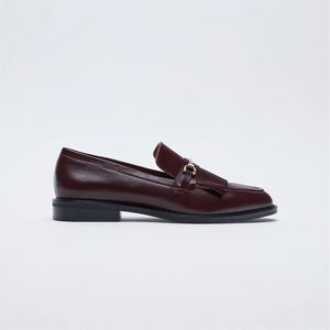 Zara Low-Heel Fringed Loafers